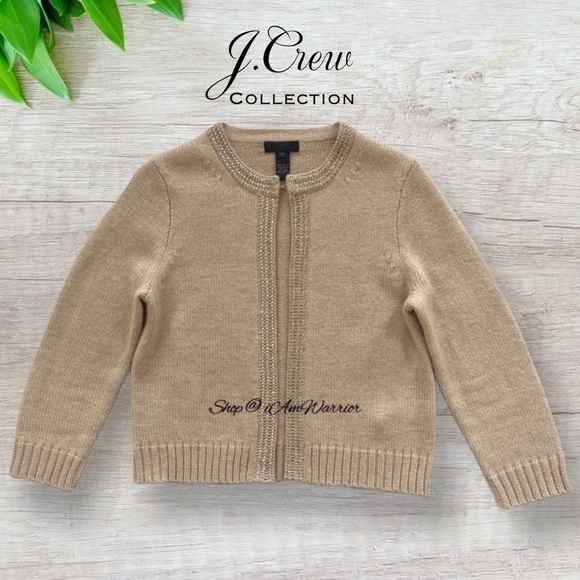 J.Crew Collection jeweled trim ecru cardigan *shop@iamwarrior - Picture 2 of 10